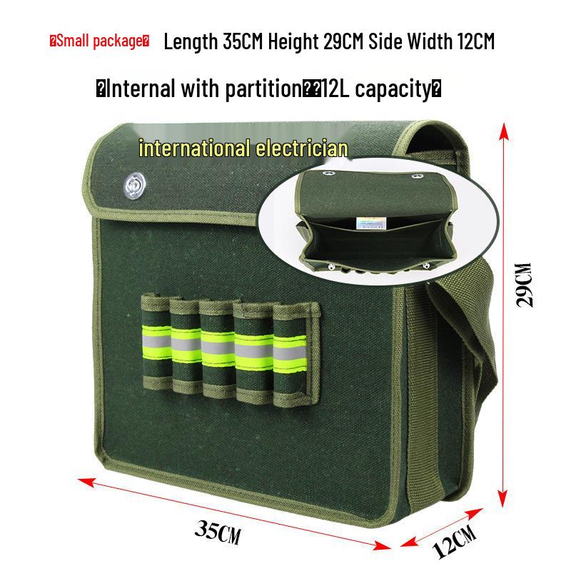 Утолщенная холщовая сумка для инструментов электрика - Многофункциональная, прочная сумка для строительства и ремонта, доступна в больших и средних размерах
