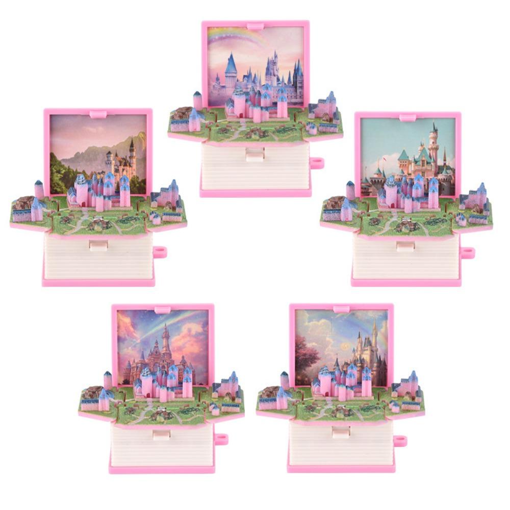 Dinosaur Castle Keyring 3D Book Mini Keyring Creative Folding Book Keychain Children