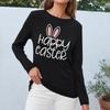 Long Sleeve Shirts For Women Easter Carnival Print Graphic Tees Blouses Casual Basic Tops Pullover