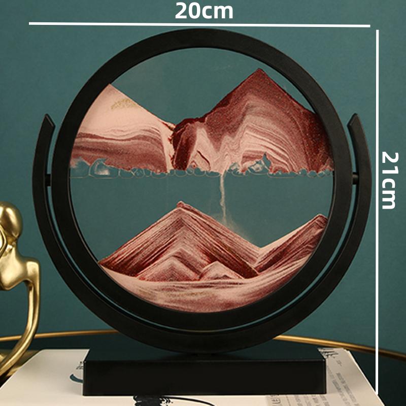 3D вращающиеся песочные часы движущаяся картина из песка круглая стеклянная черная рамка песочные часы глубоководный песчаный пейзаж зыбучие пески украшения для дома