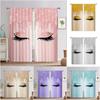 Popular Pink Eyelashes, Eyes 3D Digital Printing Bedroom Living Room Window Curtains 2 Panels