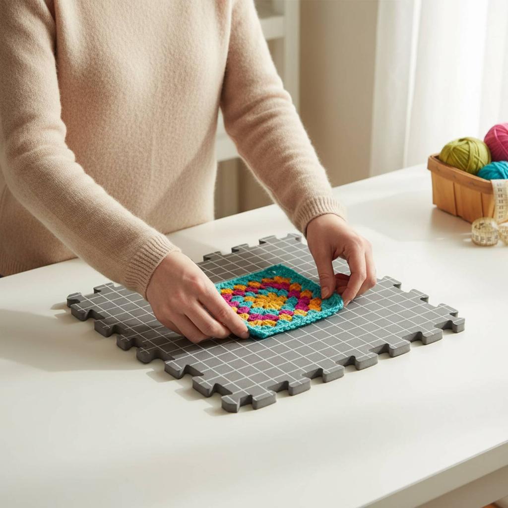 Knitting Blocking Mats Waterproof Interconnectable Foam Blocking Board Checkerboard Pattern Foam Mats Long-Lasting Lightweight