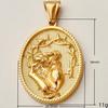 18K Gold Stainless Steel DIY Unisex Necklace Jewelry Amulet Medallion Portrait Coin Peach Heart Angel Jesus Charm Pendant Gift