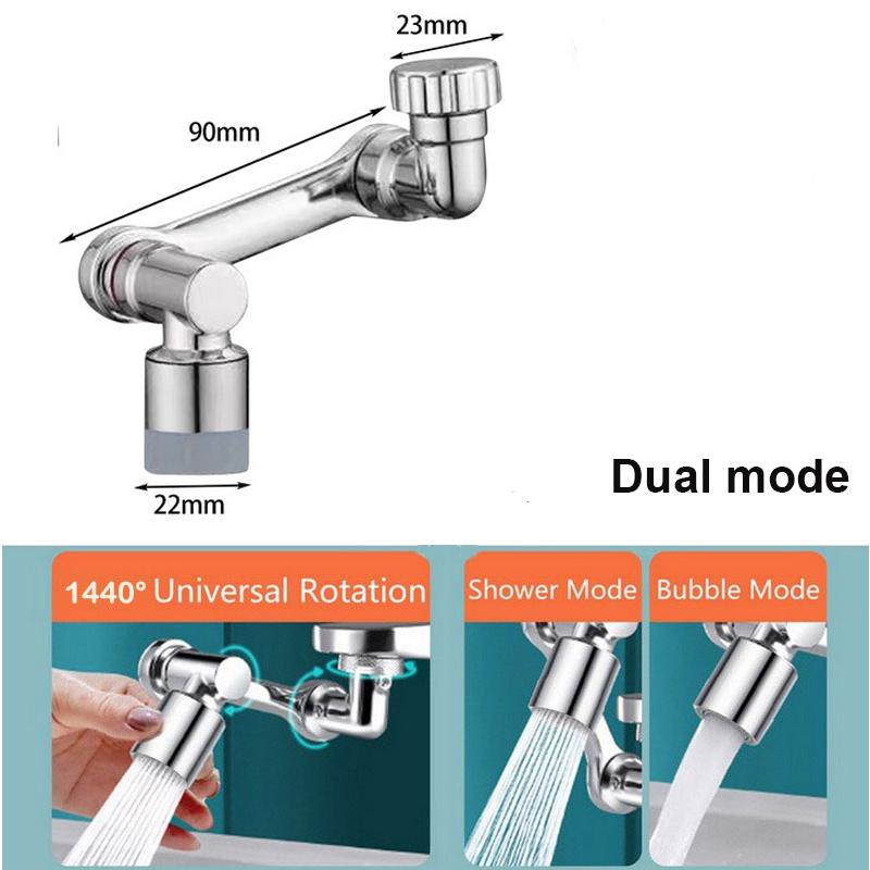 Универсальный смеситель с вращением на 1440 °, распылительная головка для удлинительных смесителей, аэратор, барботажная насадка, кухонный кран, рука робота для умывальника