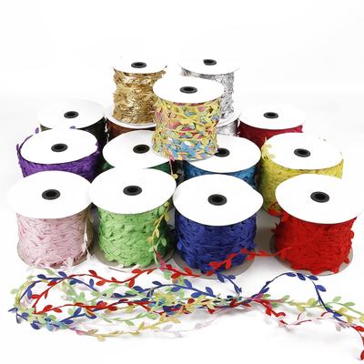 10 м красочные искусственные листья лента плетение веревка домашнее свадебное украшение подарочная упаковка