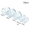 16Pcs 16/19/25/30mm Chair Leg Cap Rubber Feet-Protector Pads Non-slip Transparent Table Covers Furniture Leveling Feet Decor