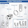 Cabinet Lock 20mm, Equipped with 5 Different Lock Plates, 5 Key Locker Locks,Cam Lock with Spanner and Screwdriver,Locker Locks Suitable for Mailboxes