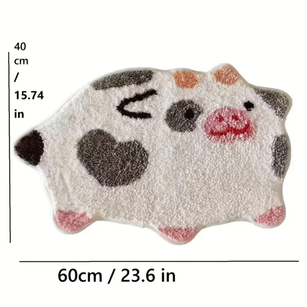 Мультяшные Милые Коврики для Пола в Ванной Комнате с Коровкой, Впитывающие Воду и Противоскользящие Коврики для Ног, Ковры для Спальни, Домашний Декор
