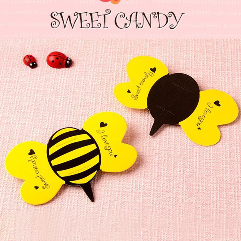 50 шт. вешалка для насекомых декоративная открытка милые насекомые пчелы божья коровка бабочка форма леденец упаковка карта