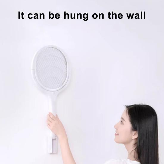 Rotating Head Electric Fly Swatter USB Rechargeable Adjustable 3500 Volt Indoor Outdoor Portable Handheld Standing Fly Zapper Racket