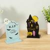 Halloween Pumpkin Ornament Halloween Party Decoration Wooden Crafts Creative Haunted House Tomb Wooden Ornament