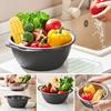 Drain Basket Double Layers with Handle Kitchen Draining Bowl Hollow Out Quick Drainage Fruit Salad Washing Storage Strainer Drainer Vegetable