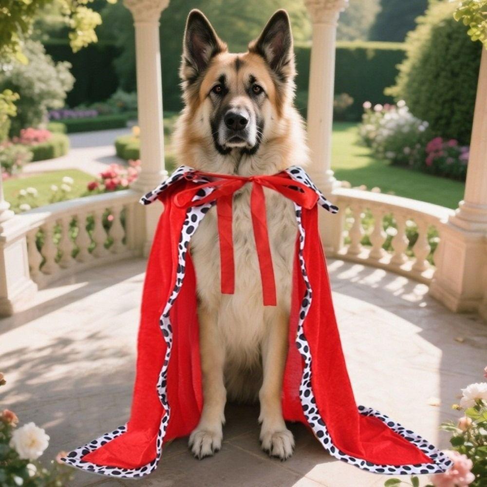 Breathable Dog King Cloak With Crown Pet Costume Cute Pet Cosplay Cloak  For Pet Birthday Party