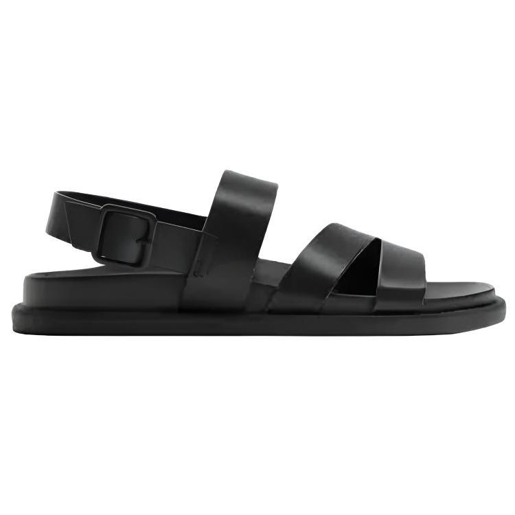 Zara Pu Comfortable Casual Versatile One Strap Sandals Men Sandals Black 2708620800