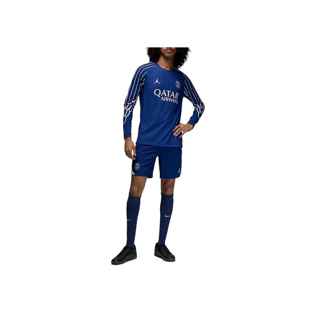 Nike Dri-Fit SS25 Вышитый логотип ПСЖ Удобные Мягкие Вязаные Влагоотводящие Футбольные Штаны Мужские Штаны Синий HJ1981-492