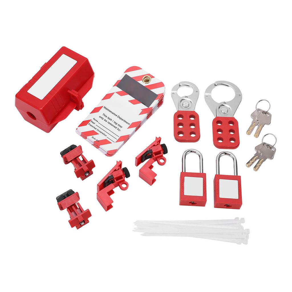 Lockout Tagout Locks Kit with Safety Padlocks Hasps Circuit Breaker Lockouts Loto Tags Carry Bag