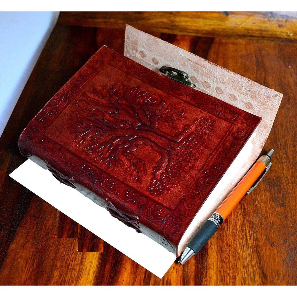 Present Tree of Life Journal Leather with C-Lock Notebook Gifts for Men Women