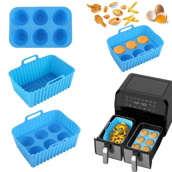 Подложки для фритюрницы Силиконовый противень для выпечки Прямоугольная антипригарная форма для кексов Желе Пудинг Можно мыть в посудомоечной машине Аксессуары для фритюрницы