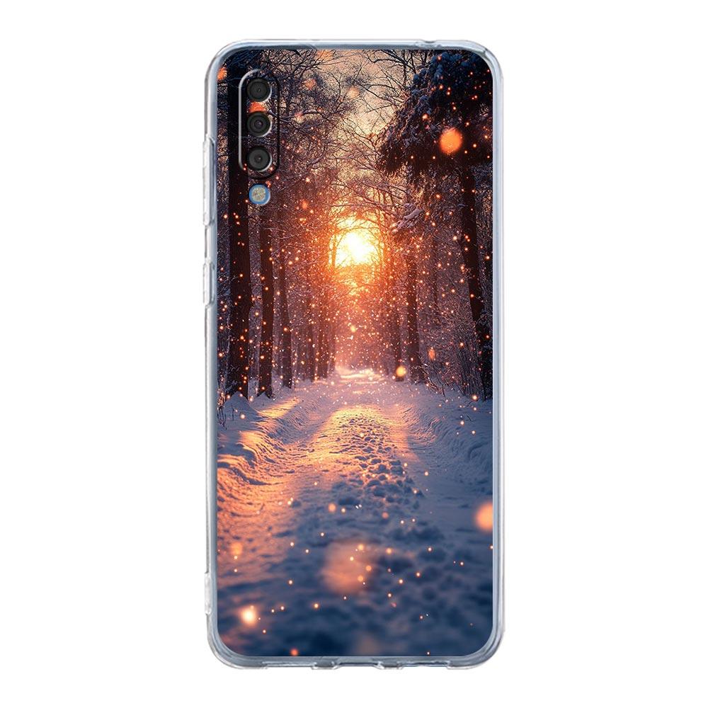 Чехол Для Samsung A56 A36 A26 A16 A14 A12 A22 A32 5G A34 A42 A52 A54 A50 A70 A40 A20S A04S A06 Обложка Пейзаж Зимний Свет Снег