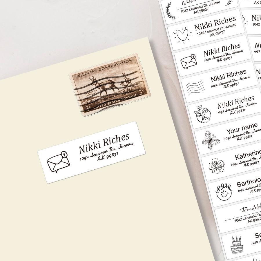 Персональные адресные наклейки для Bullet Journal - Многоразовые цветочные этикетки для конвертов, идеально подходят для школьных и офисных принадлежностей, декора вечеринок