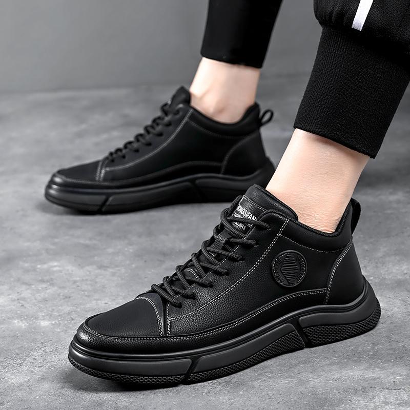 Осень-зима Новые мужские туфли средней высоты Массажная подошва Спортивная обувь Мягкая мужская спортивная обувь Универсальные Оксфордские туфли Бесплатная доставка