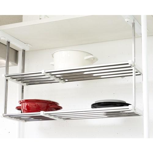 Extendable under-door shelving unit, 2 shelves, width 55-95cm