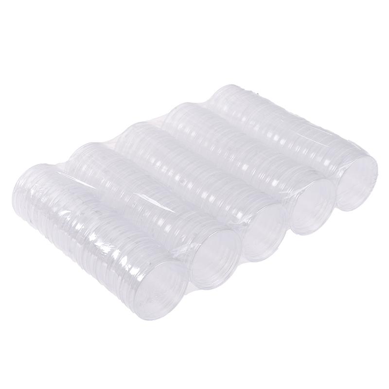 100Pcs 27Mm Coin Holder Capsule Storage Case Display Box Round Display Cases