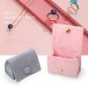 Box Velvet Portable Elegant Luxury Soft Mini Jewelry Solid Color Snap Button Travel Ear