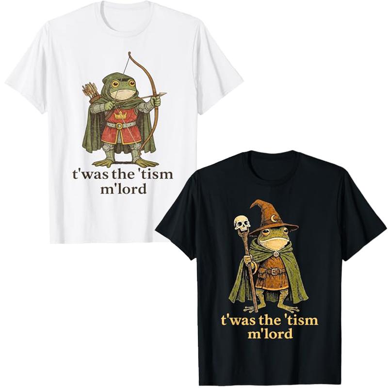 TWAS The Tism M Lord Frog Футболка Awareness Autism Twas The Tism MLord Frog Волшебник Tism Саркастическая Шутка Эстетичное Высказывание Футболка