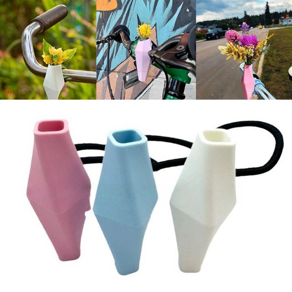 Eye-catching Bike Vases Holder Unique Vase Handlebar Ornament Simple Bike Flower Vases Outdoor