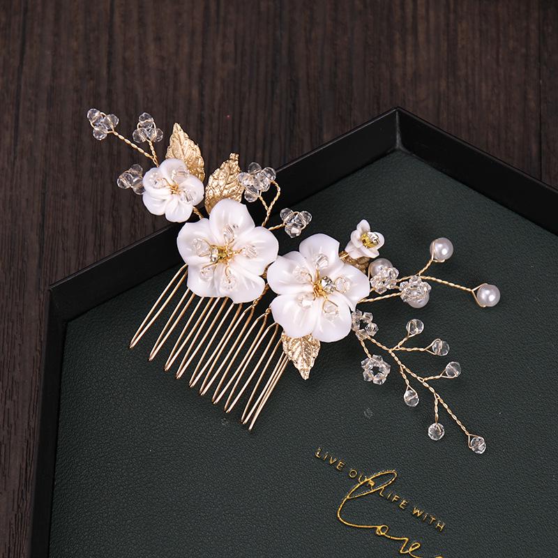 Аксессуары для волос Tuanming Bridal Flower Comb — элегантный европейский и американский вечерний стиль