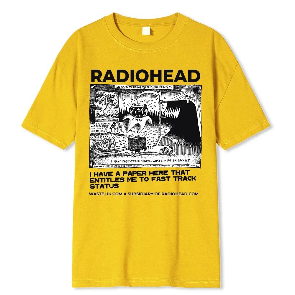 Radiohead Men Fashion Vintage Classic Tees North America Tour Rock Boy Camisetas Hombre Street Boys Cotton TShirt Oversized Tops