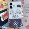 Креативная Япония Корея Точка Девушка Сердце Очки Милый Котенок Чехол для Телефона Для iPhone16 15 14 13 12 11 Pro Max Plus Высококачественный Мягкий Чехол