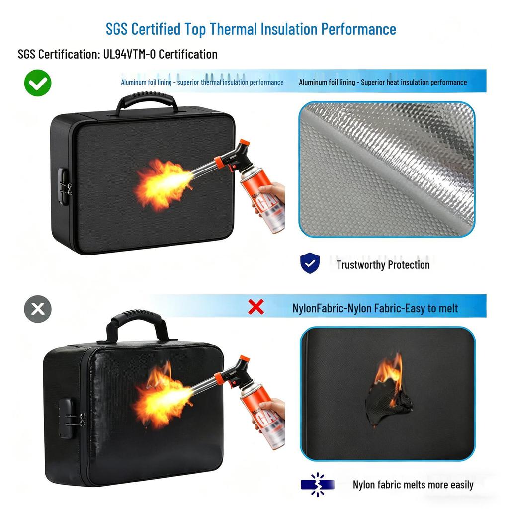 A4 Waterproof Fireproof Accordion Storage Bag with Lock