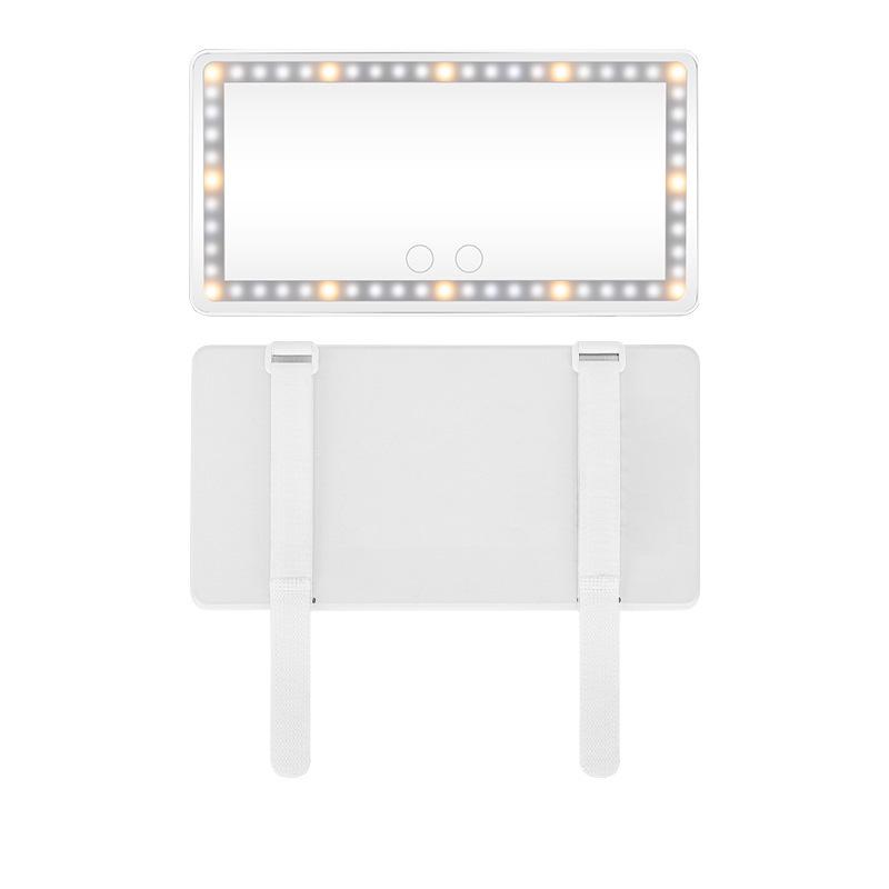 HD LED автомобильное зеркало для макияжа с сенсорной регулировкой яркости и трехцветной подсветкой