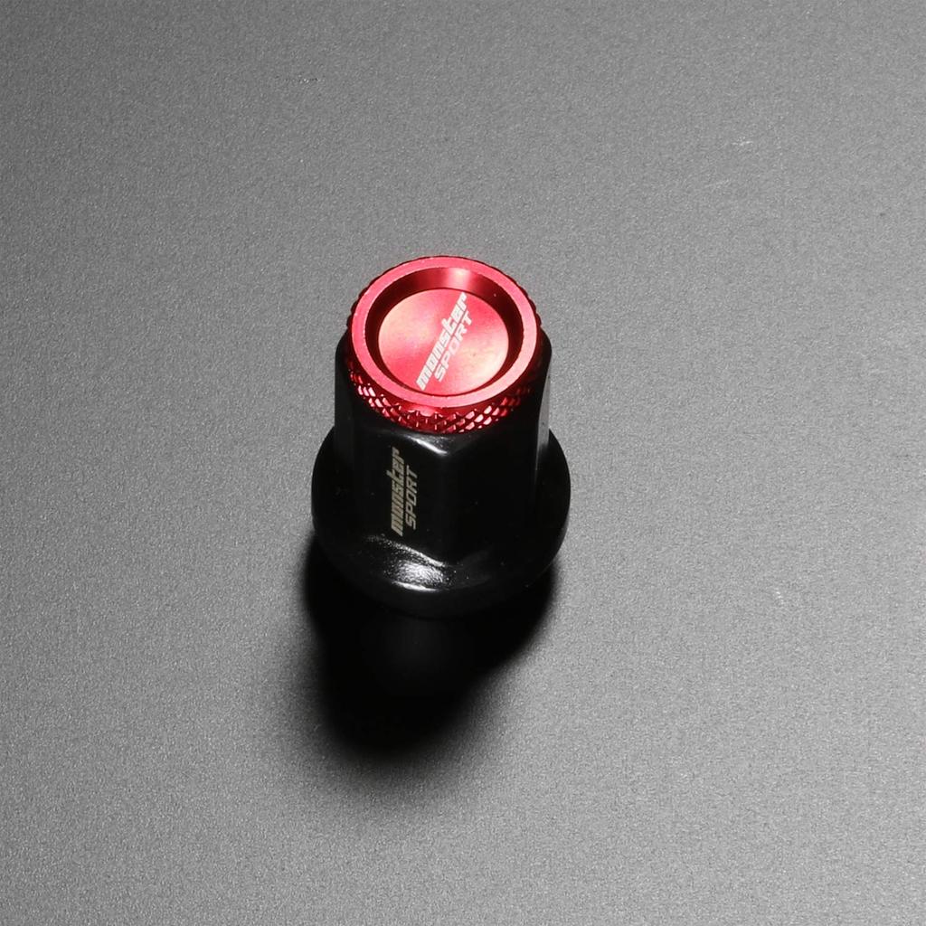 MONSTER SPORT Heptagon Wheel Nut M12 X Set of 16 Red Light Car Compact Car Suzuki Nissan Subaru Type-2 P1.25 684516-0020R