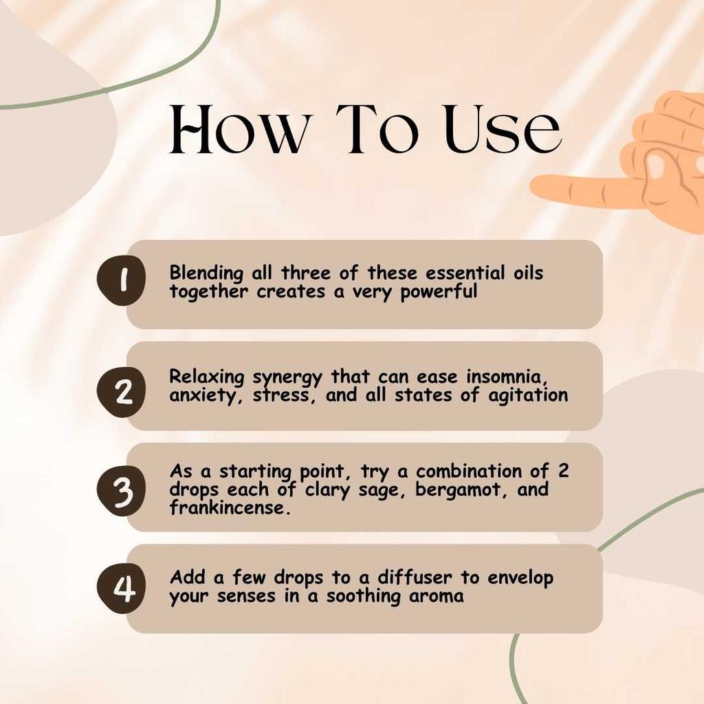 Ananta Несомненно Эфирное Масло Комбо – Бергамот, Шалфей Мускатный и Ладан Ароматические Масла (10 мл × 3)