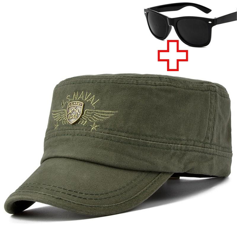 Men's Camouflage Baseball Cap Army Fan Flat Top Tactical Cap Jungle Shade Adjustable Trucker Cap