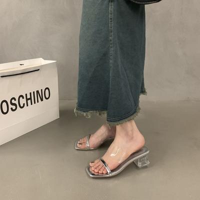 Французские прозрачные сандалии туфли на высоком каблуке туфельки феи носить 2024 летний дизайн вечерние сандалии