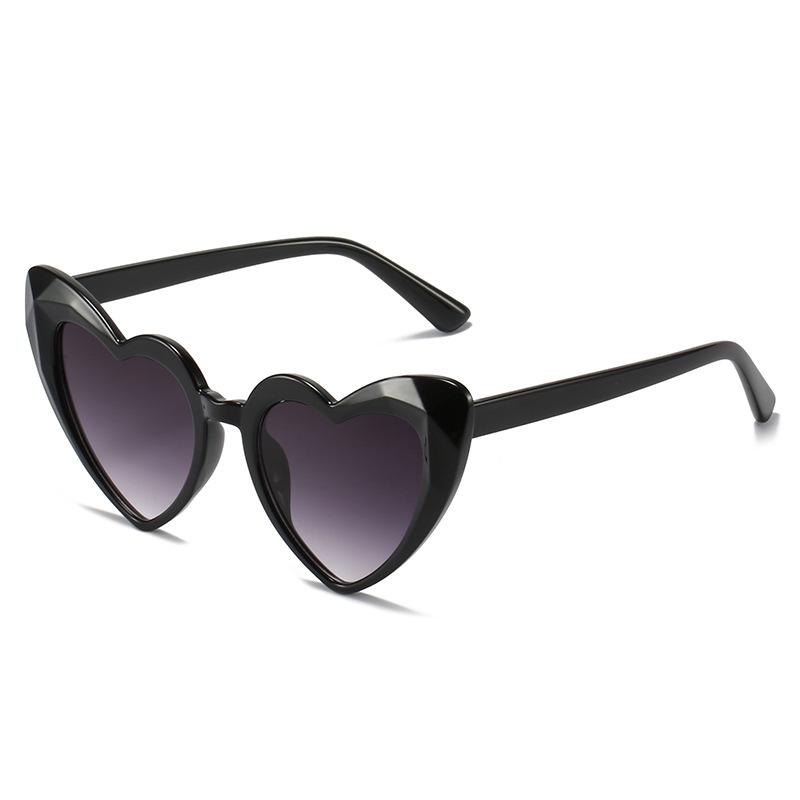 Summer new love sunglasses, fashion collar corner diamond-feeling ins sunglasses, jelly-colored copper film glasses for women