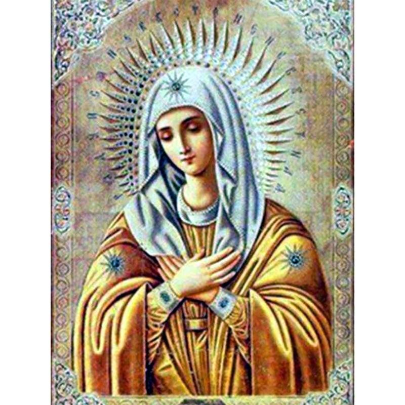 Maria Diy Painting Diamond Diamond Embroidery Religion Cross Stitch Rhinestone Full Round Drill Resin Art Home Decor Gift