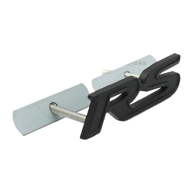 3D Metal RS Logo Emblem Rear Fender Trunk Badge Sticker For FIT Jazz Civic HRV Jade Front Grille Emblem Car Acceessories