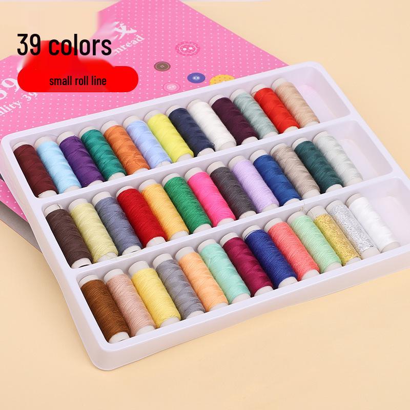 39-Color Needle & Thread Set: Includes Boxed Colored, Black & White Threads and Needles for Mending & Hand Sewing
