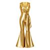 Women 70s Disco Outfit Sleeveless Back Zipper Bell Bottom Jumpsuit