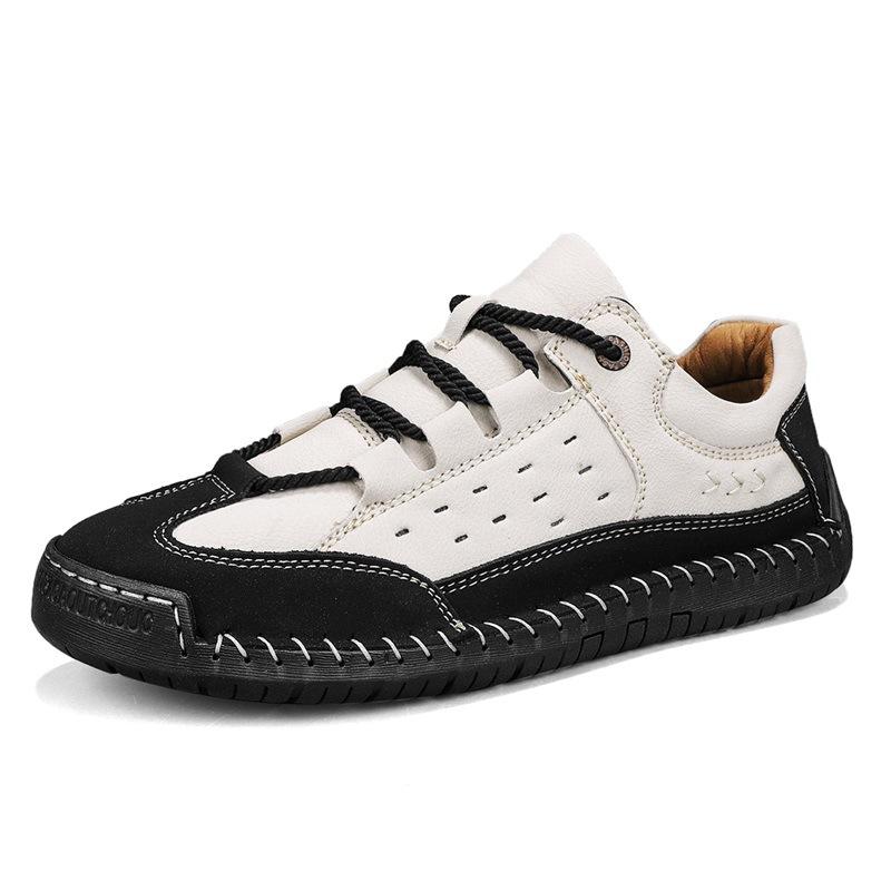 2025 популярные 2025 новые ручной работы повседневные кожаные туфли плоская подошва защита от расклеивания легкие большой размер мужская обувь