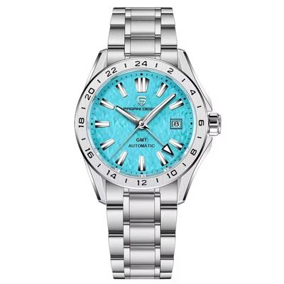 Часы Сделано в Японии GMT Hand Automatic Movement Механический корпус в комплекте Водонепроницаемые деловые наручные часы для костюма Ремешок из нержавеющей стали