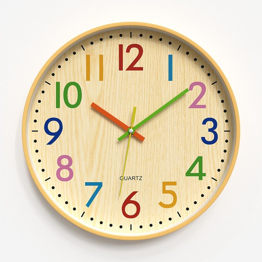Colorful Numeral Wall Clock 12 Inch Quartz Clock Decorative Children Clock  Bedroom Decor