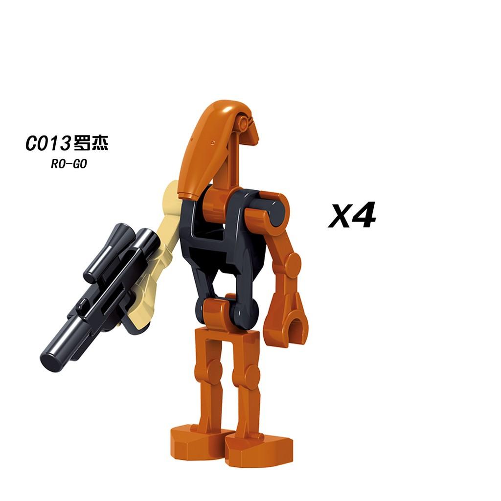 Игрушки из строительных блоков, совместимые с минифигурками Star Wars, Супер боевой дроид RO-GO C009-C014