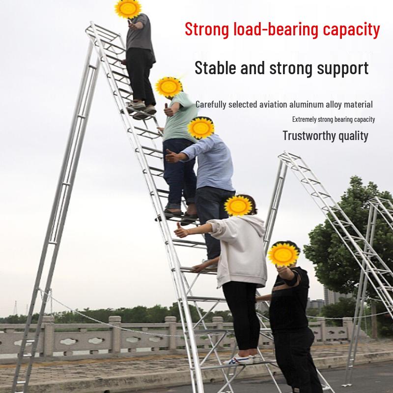 Jun Ding Ying 4-Step Aviation Aluminum Orchard Tripod Ladder