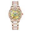 Luxury Top Brand Women's Automatic Watches Fashion Gold Skeleton Mechanical Wristwatches Steel White Ceramics Strap